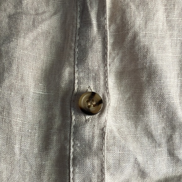 Cream 100% Linen Dress - Picture 3 of 3